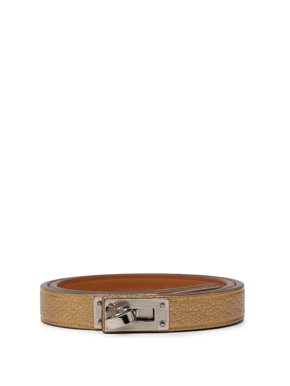 Hermès Pre-Owned 2024 Chevre Mysore Mini Kelly Double Tour Bracelet T2 costume bracelet - Oro