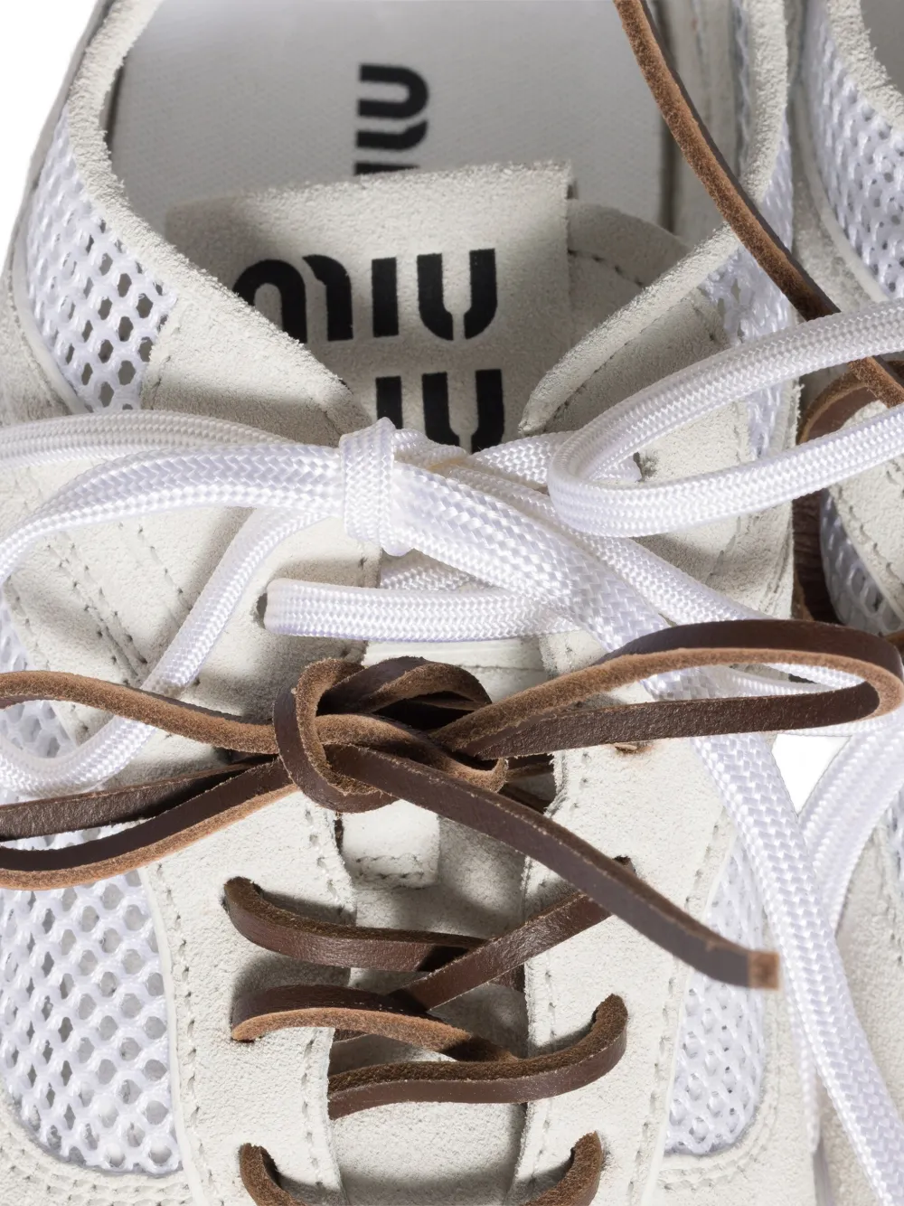 Miu mesh laced sneakers Wit