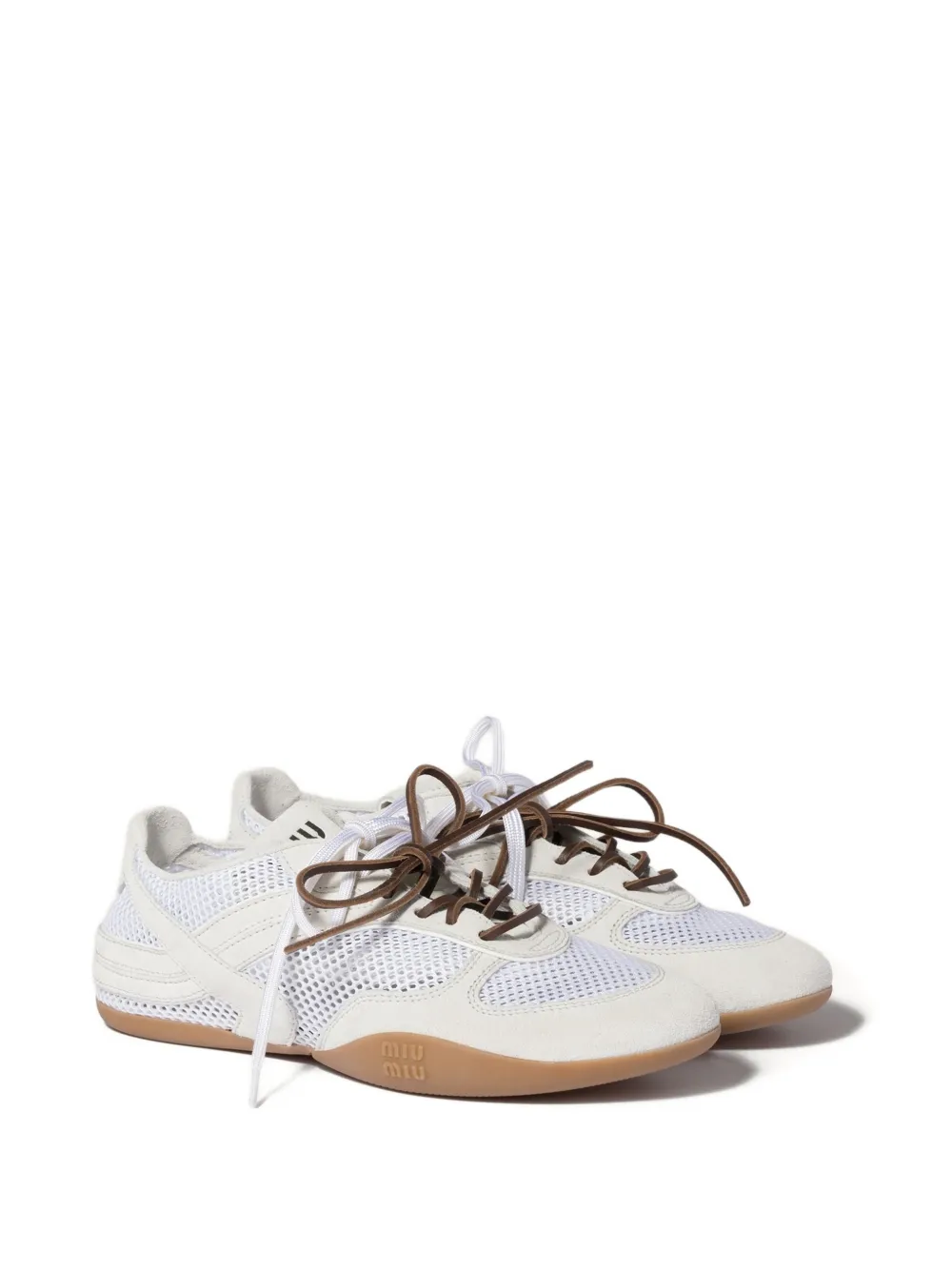 Miu mesh laced sneakers Wit