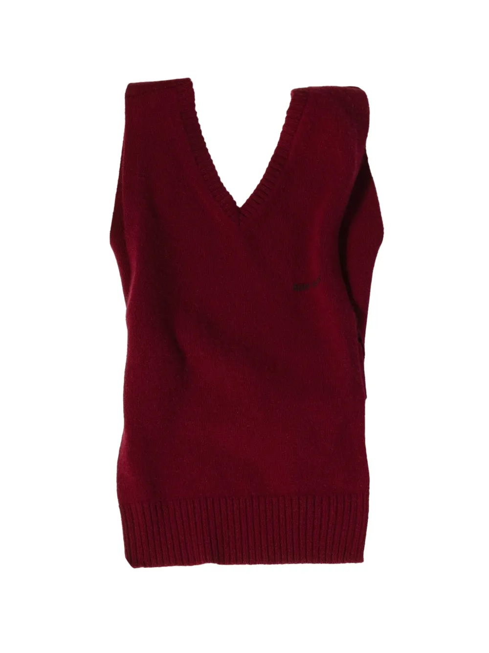 Miu Miu intarsia logo ribbed knit vest - Rosso