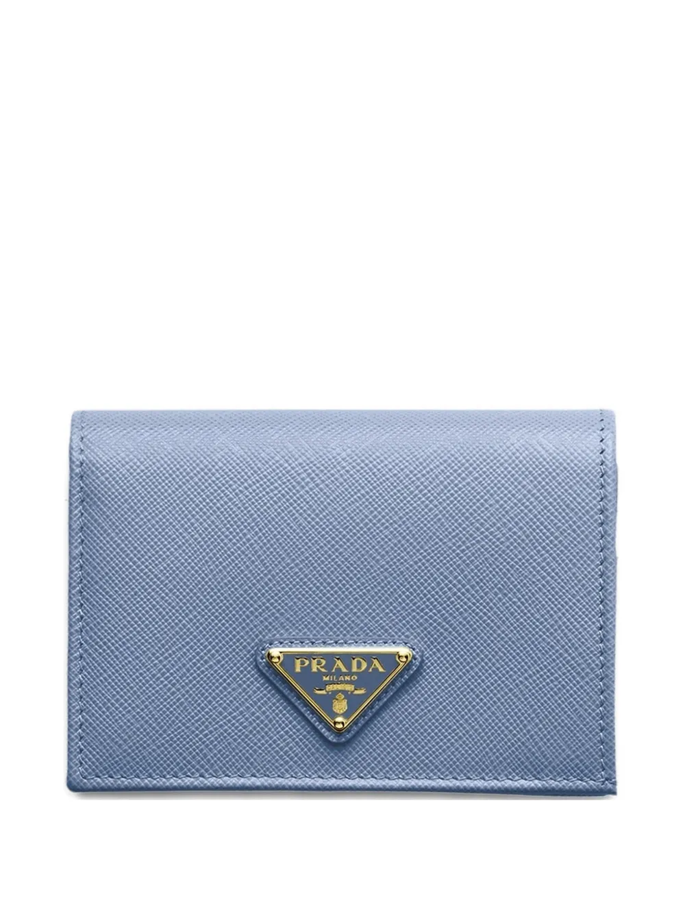 Prada Portafoglio in pelle con logo a triangolo - Blu