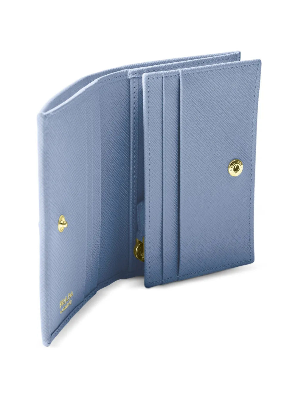 Prada Leren portemonnee met triangel logo Blauw