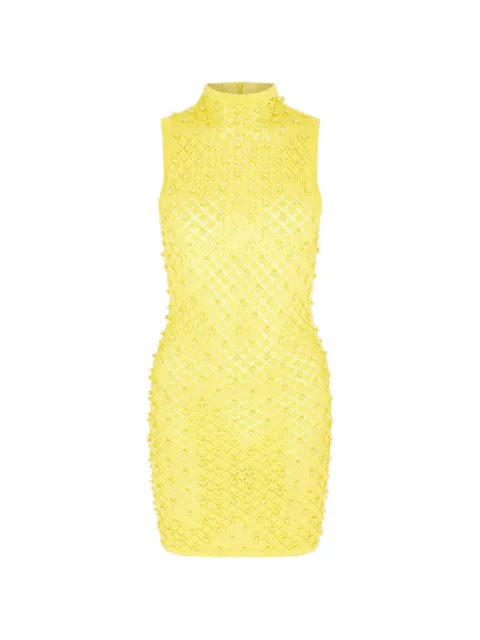 David Koma high-neck beaded mini dress