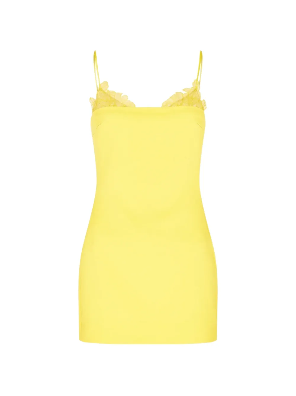 David Koma lace trim-detail mini dress - Giallo