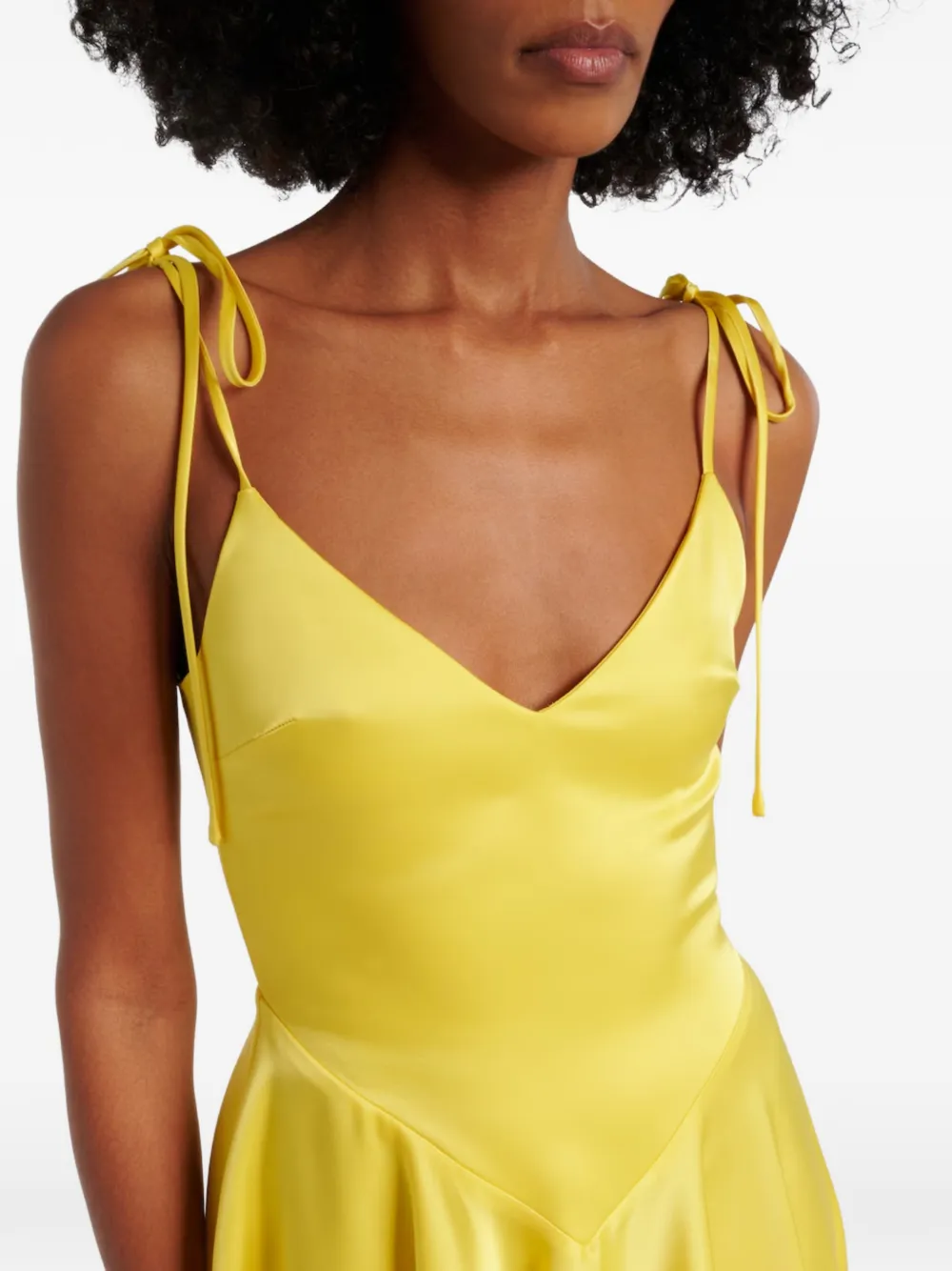 David Koma Asymmetrische jurk Geel