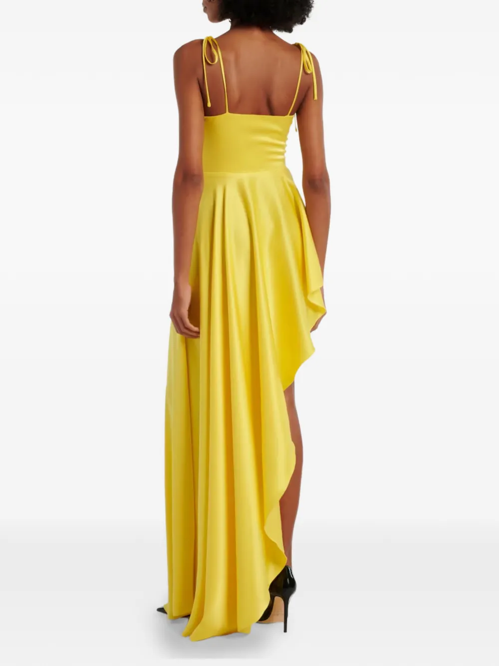 David Koma Asymmetrische jurk Geel