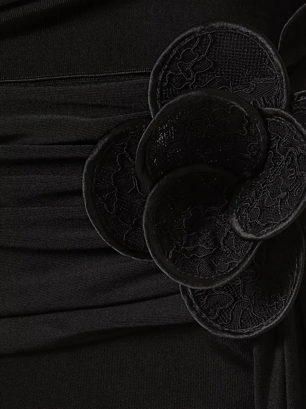 David Koma 3D Lace Flower jersey mini-jurk Zwart
