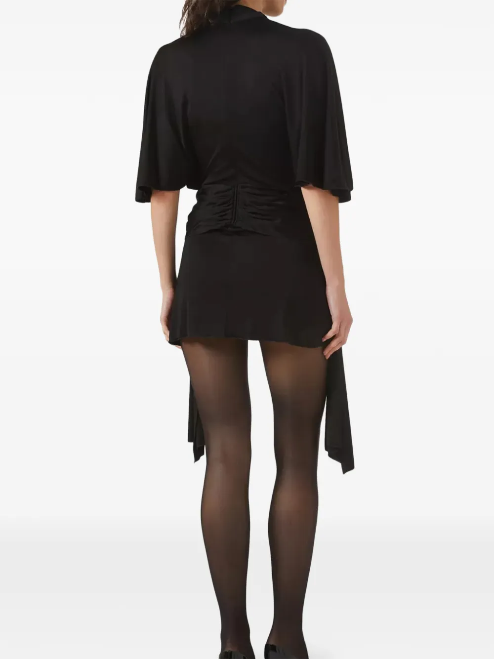  David Koma 3d Lace Flower Jersey Mini Dress - Black 
