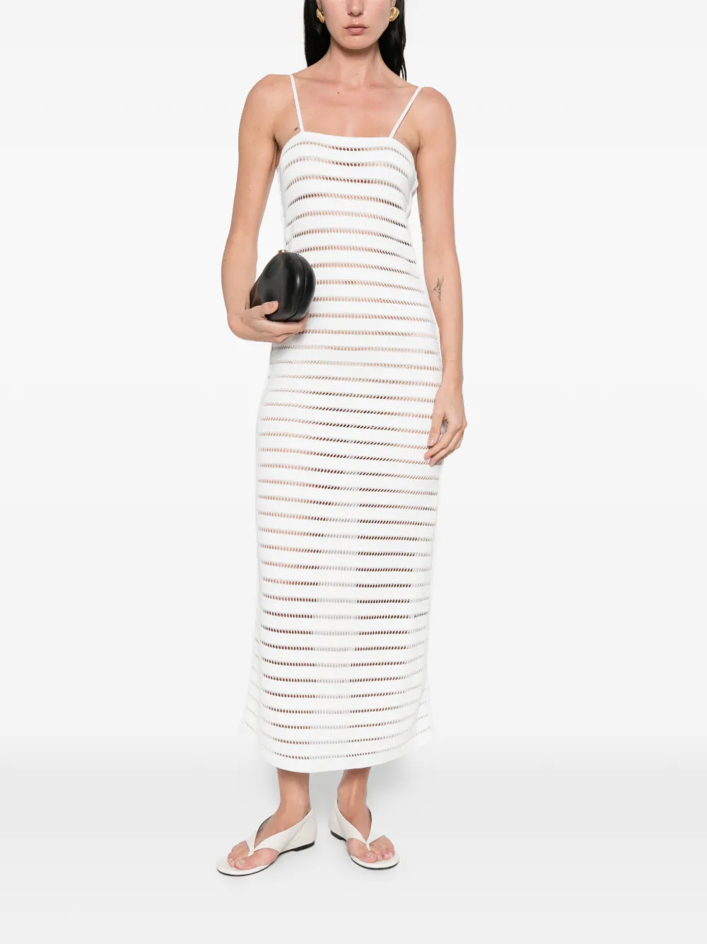  David Koma Spaghetti-strap Midi Dress - White 