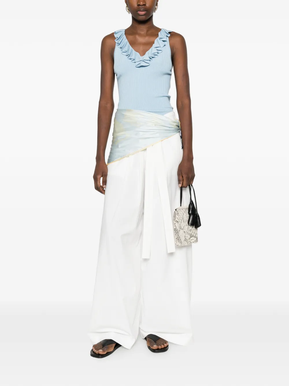  Alice + Olivia Ruffled Tank Top - Blue 