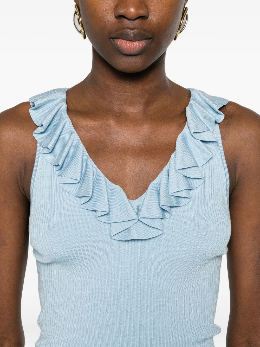 alice + olivia Tanktop met ruches Blauw