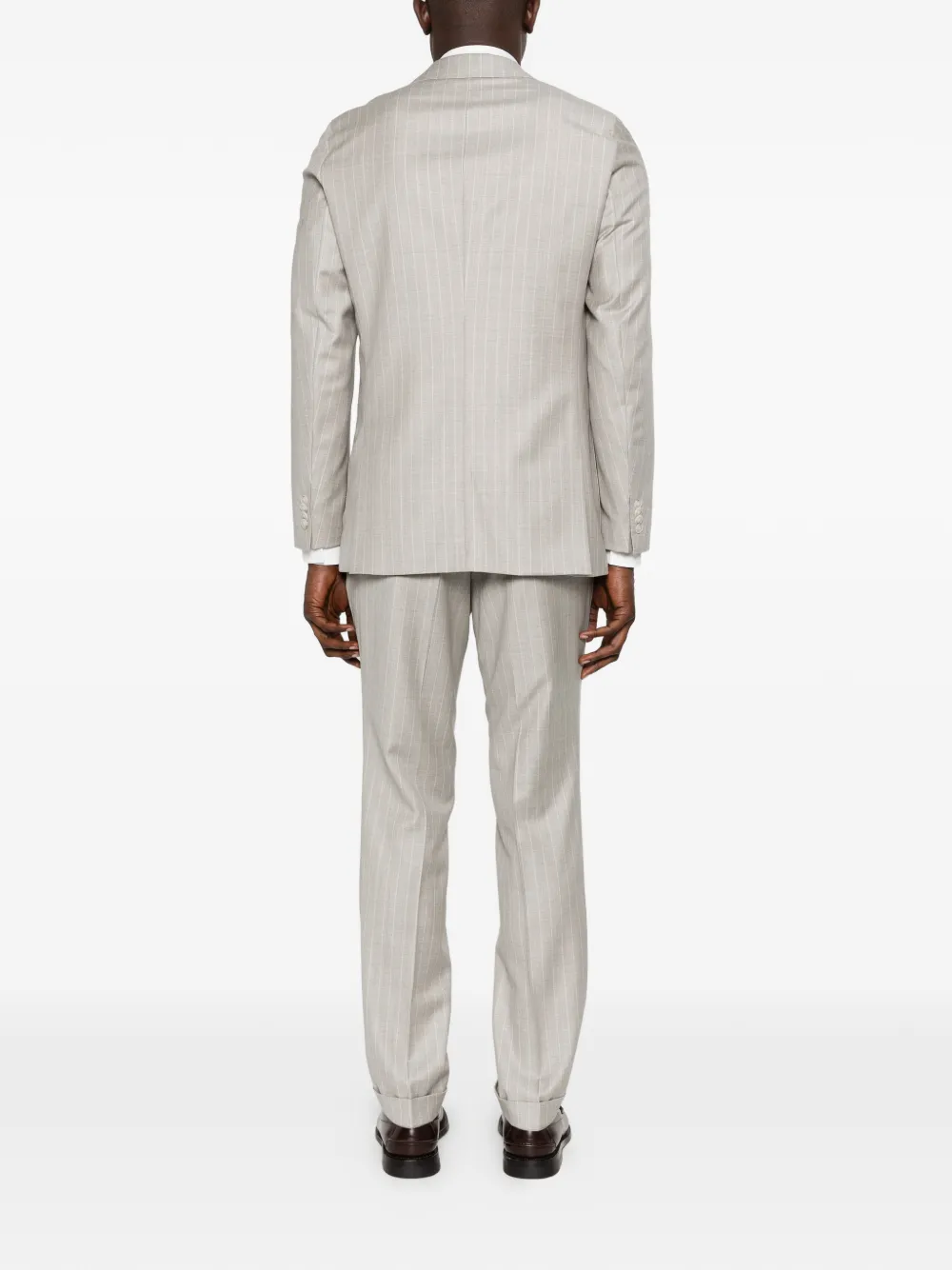  Boss Double-breasted Pinstripe Suit - Grey 
