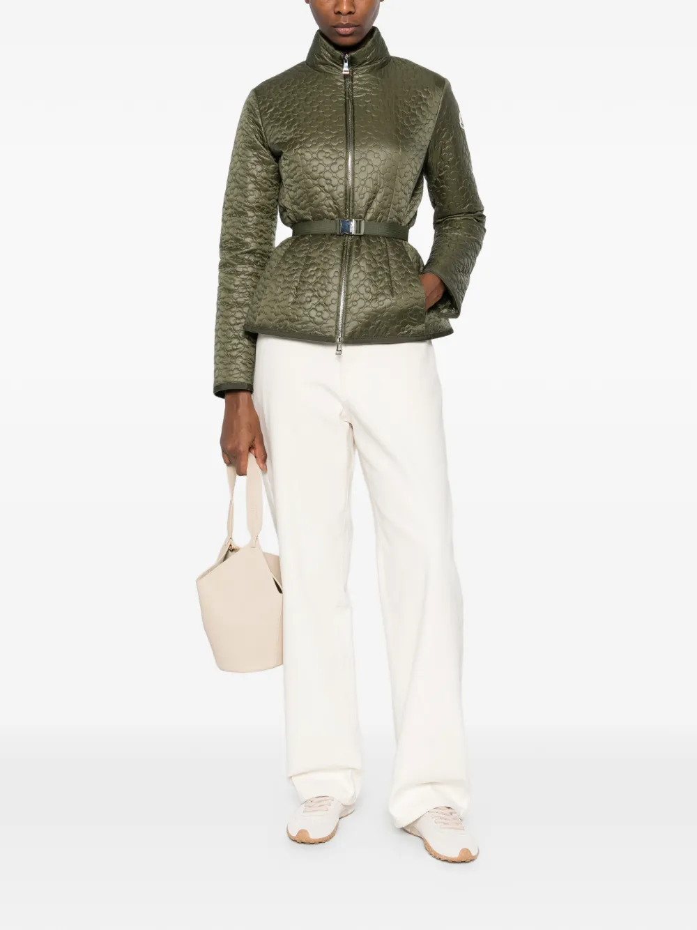 Moncler Gewatteerd jack met bloemdetail Groen