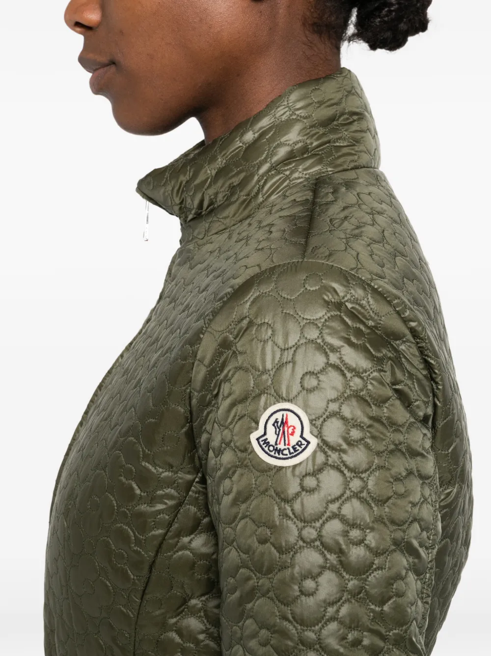 Moncler Gewatteerd jack met bloemdetail Groen