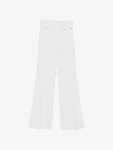 Elisabetta Franchi trousers in double layer stretch crêpe fabric with embroidered logo