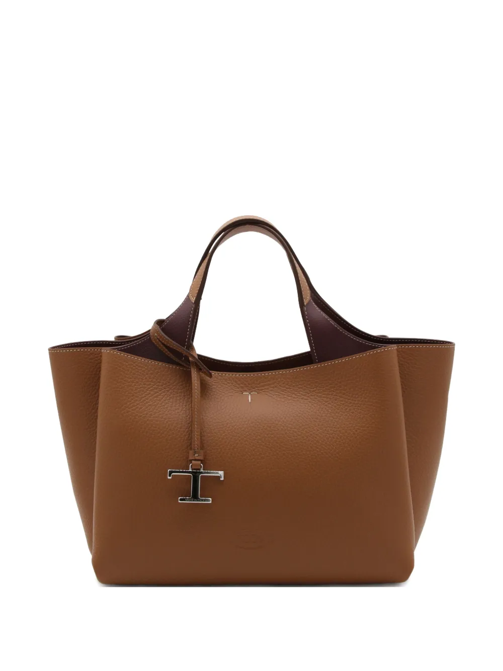 Tod's mini textured charm tote bag - Marrone