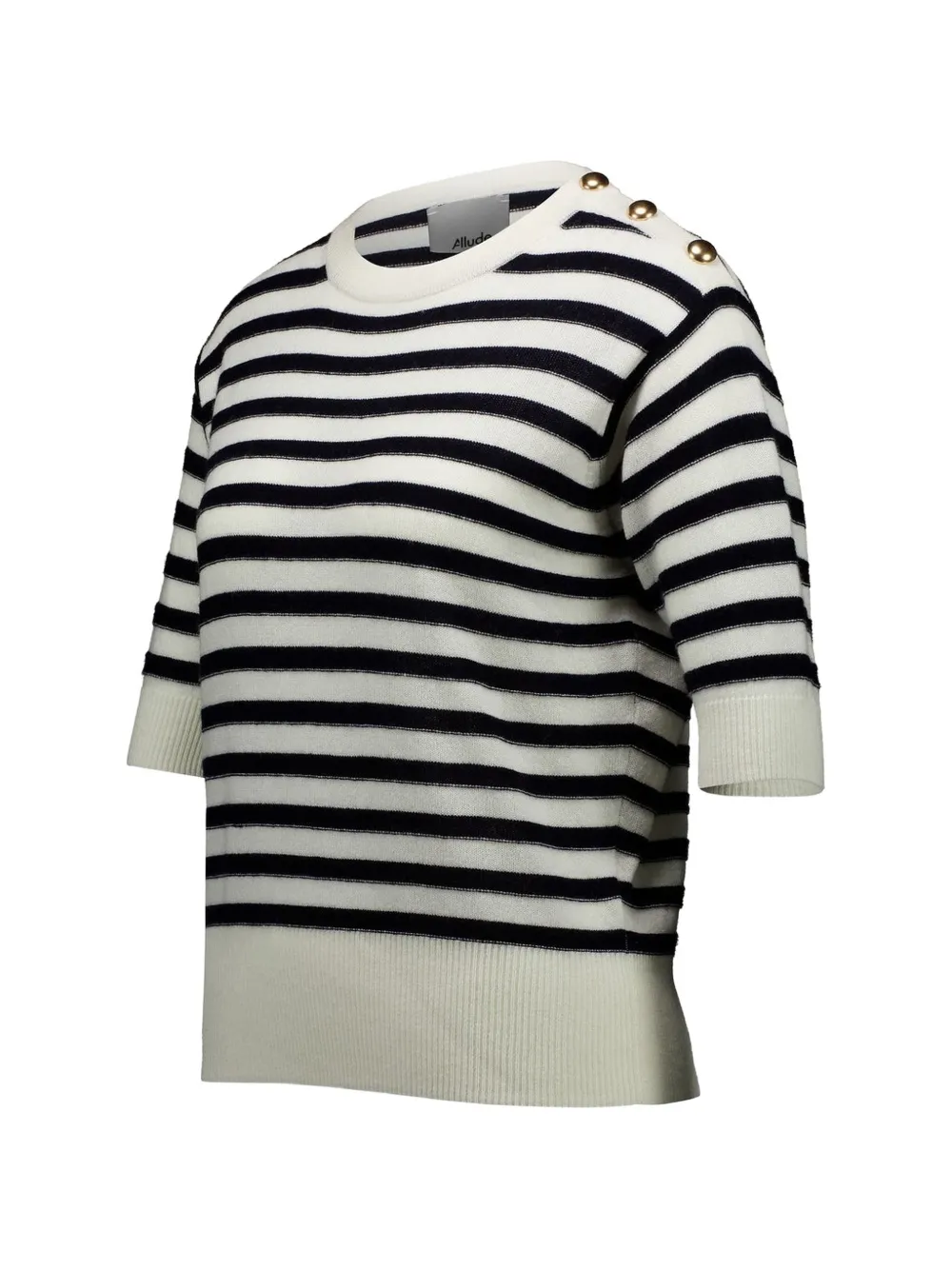 Striped Short-Sleeve Sweater