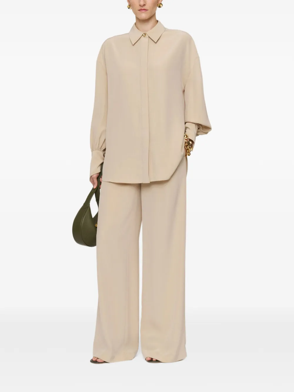 Nour High-Rise Wide-Leg Trousers