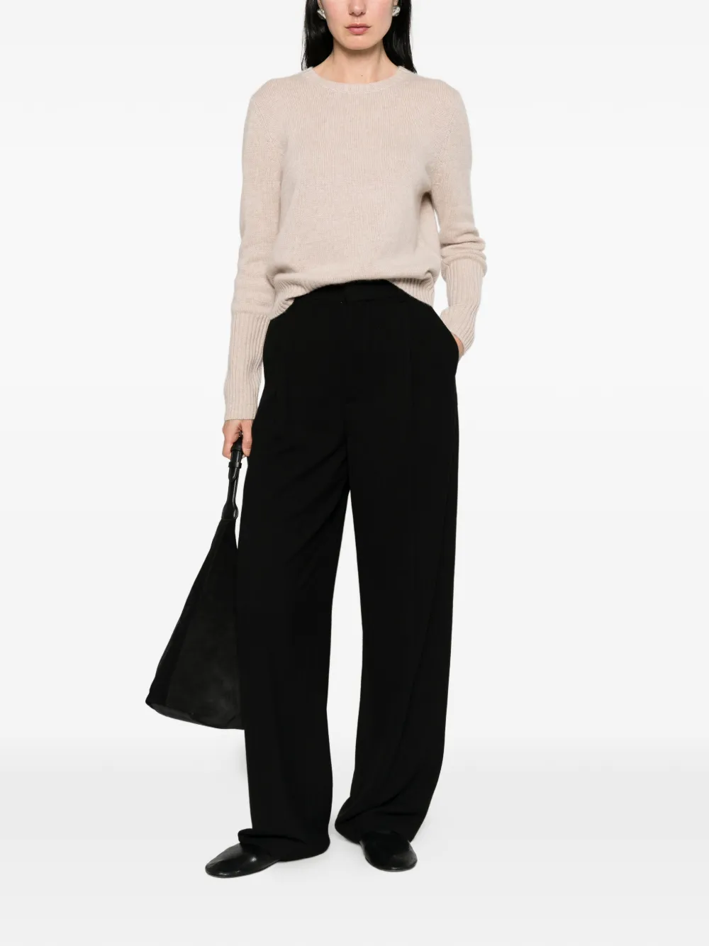  Allude Round-neck Sweater - Neutrals 