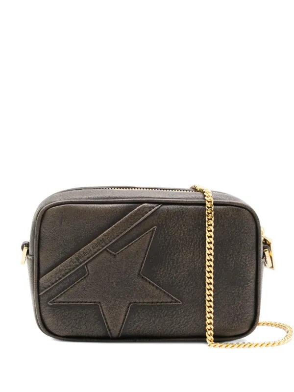 Golden Goose Mini Star Bag in Distressed Leather with Tone-on-tone Star in Brown