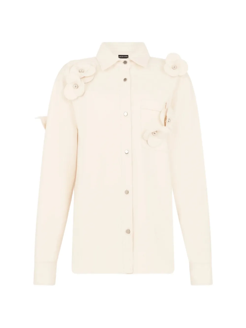 David Koma 3D Flower denim shirt - Toni neutri