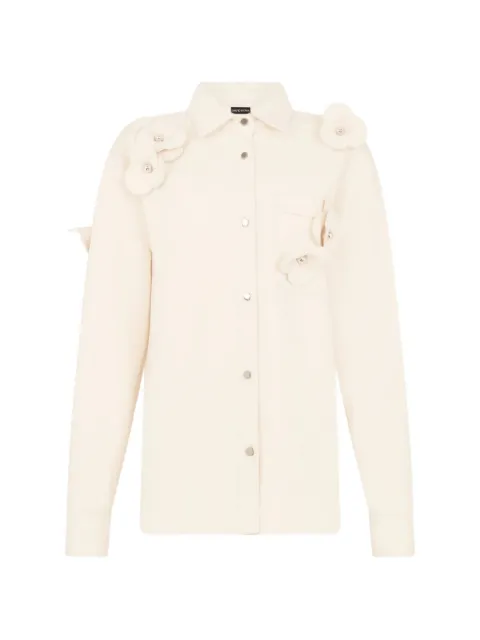 David Koma 3D Flower denim shirt