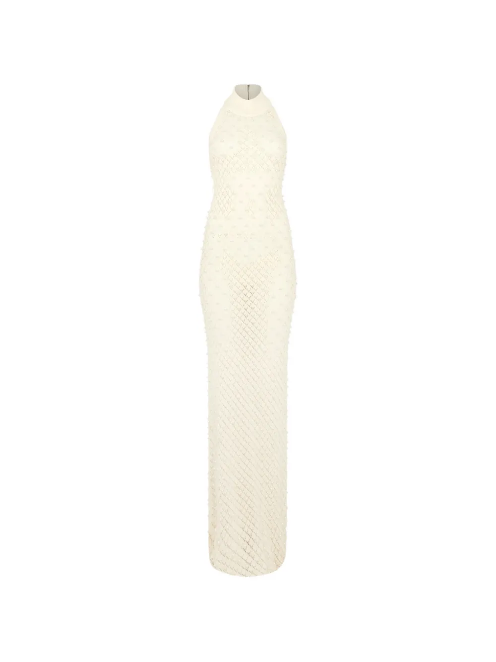 David Koma halter neck embellished maxi dress - Toni neutri