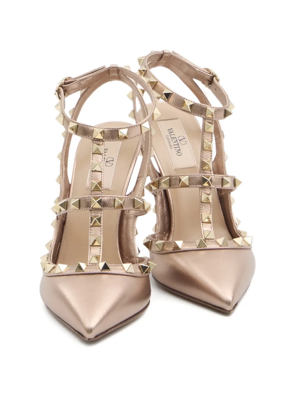 Valentino Garavani Rockstud ankle-strap pumps Roze