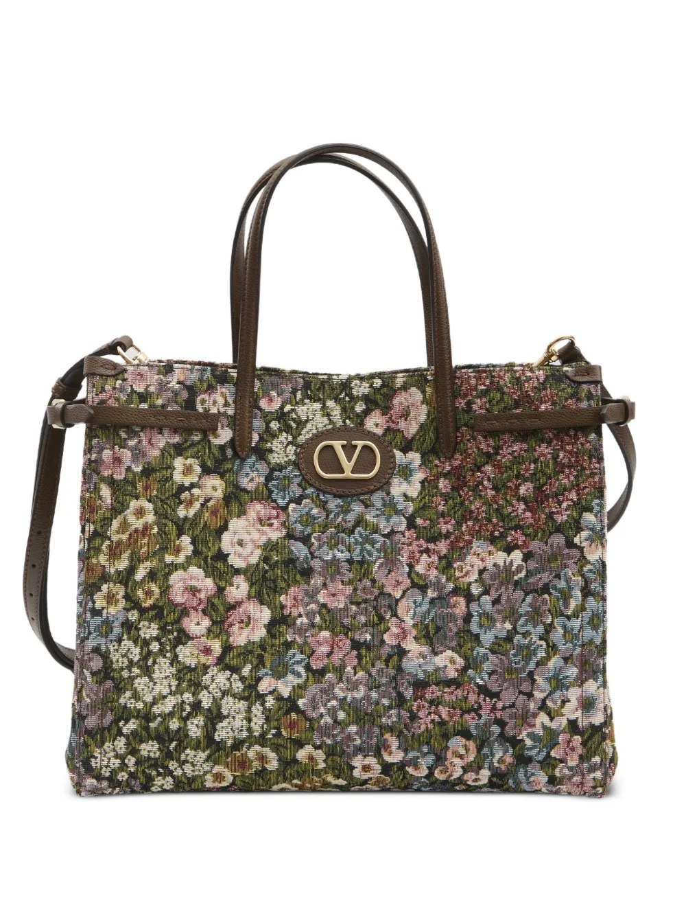 Valentino Garavani medium floral tote bag - Verde