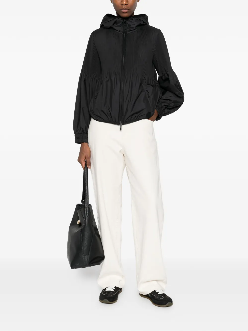 Pleated Bomber Jacket