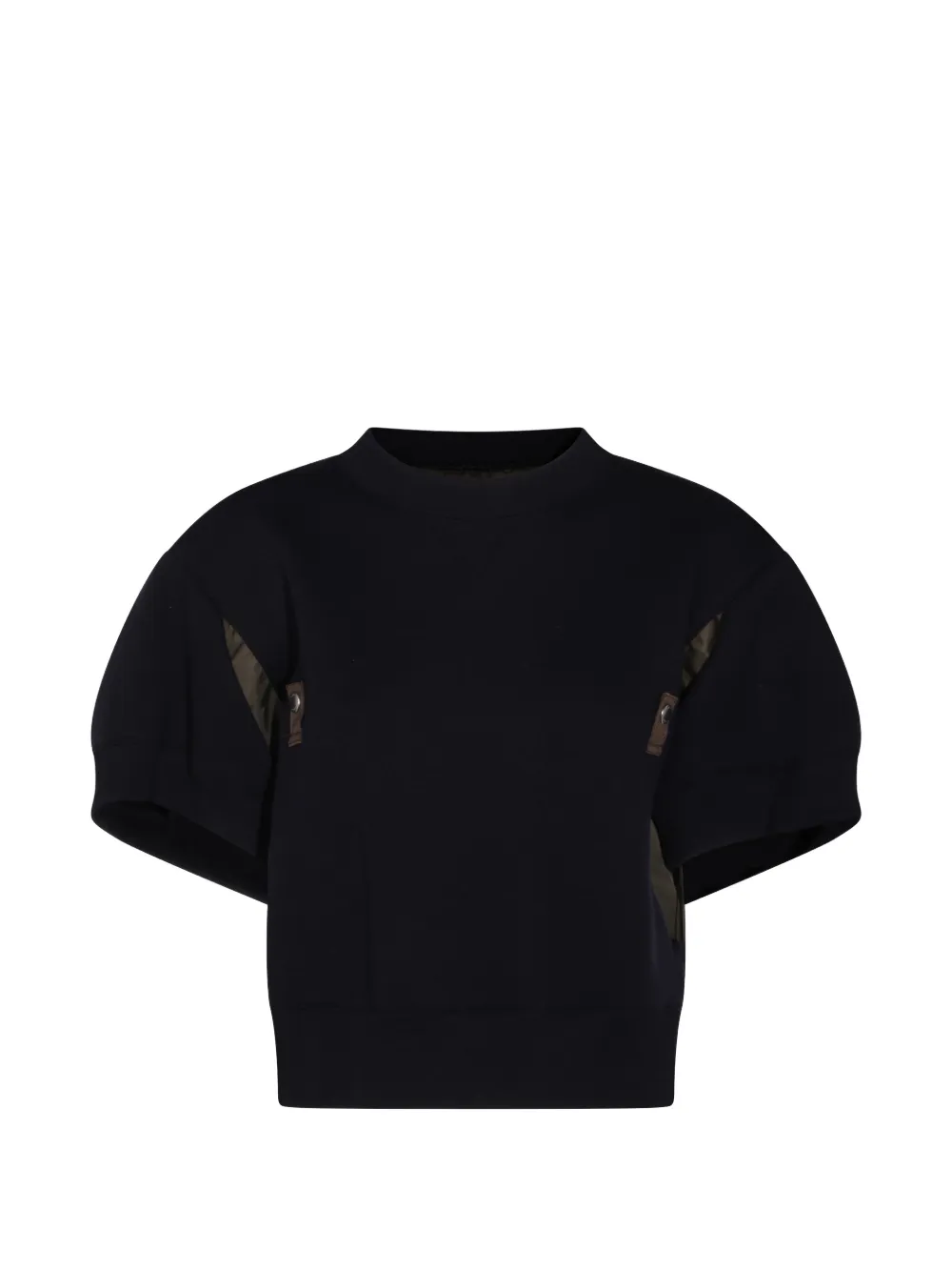 sacai panelled short-sleeve sweater - Blu