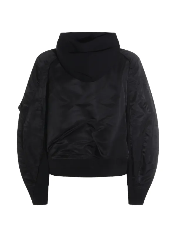 sacai ジップアップニット ブラック Sacai ジップアップ ニットパーカー | ブラック | FARFETCH JP