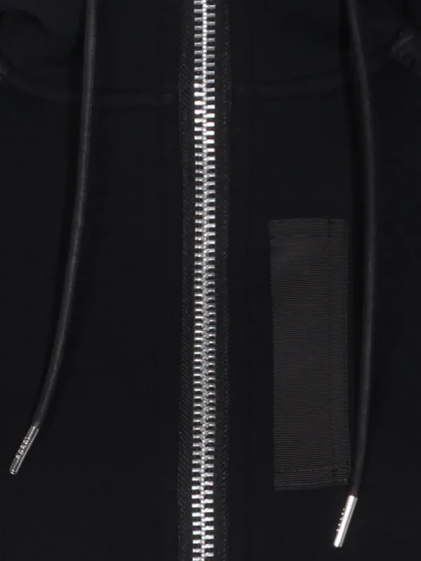 Sacai ジップアップ ニットパーカー | ブラック | FARFETCH JP