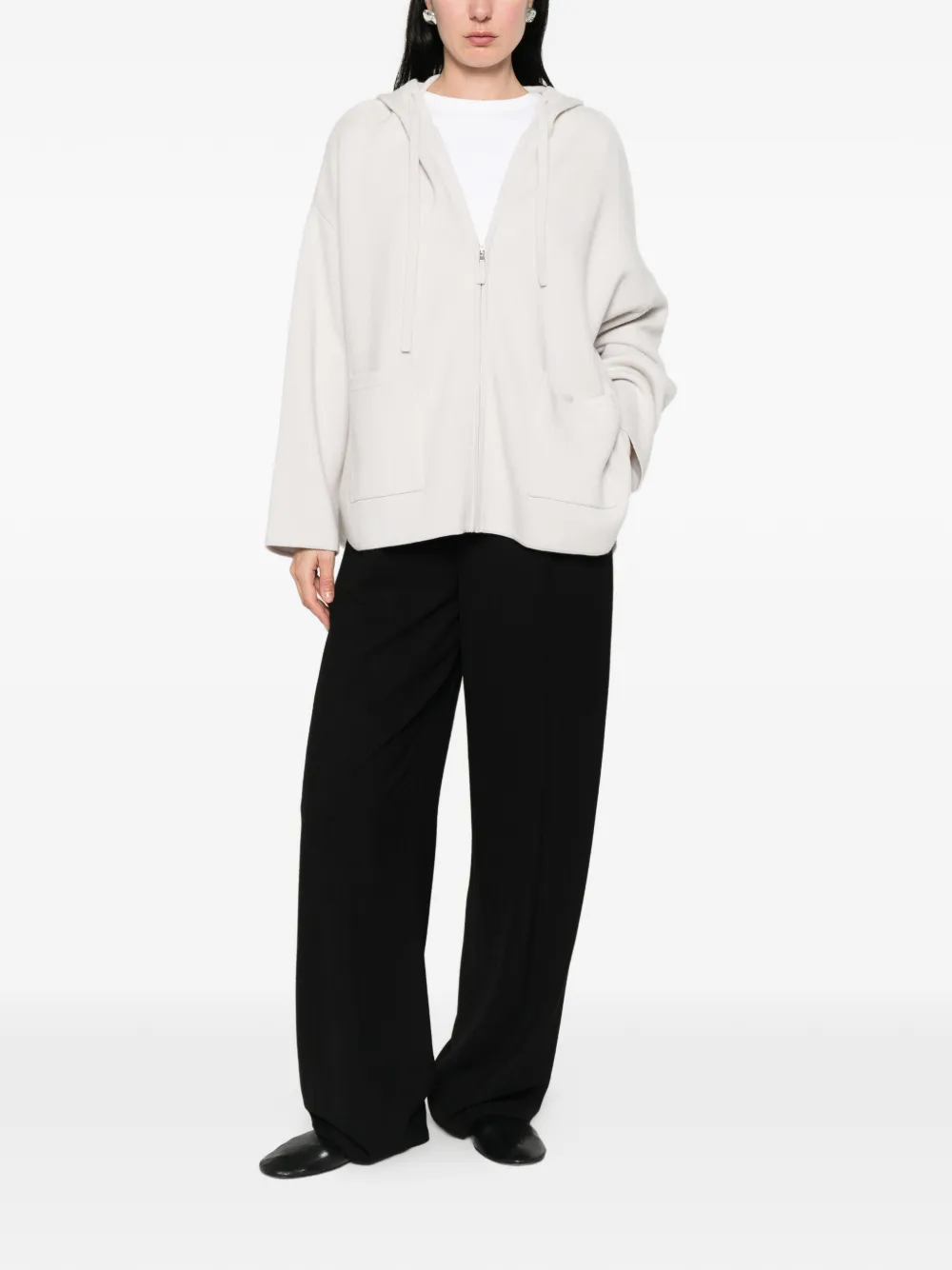  Allude Zip-up Cardigan - Grey 