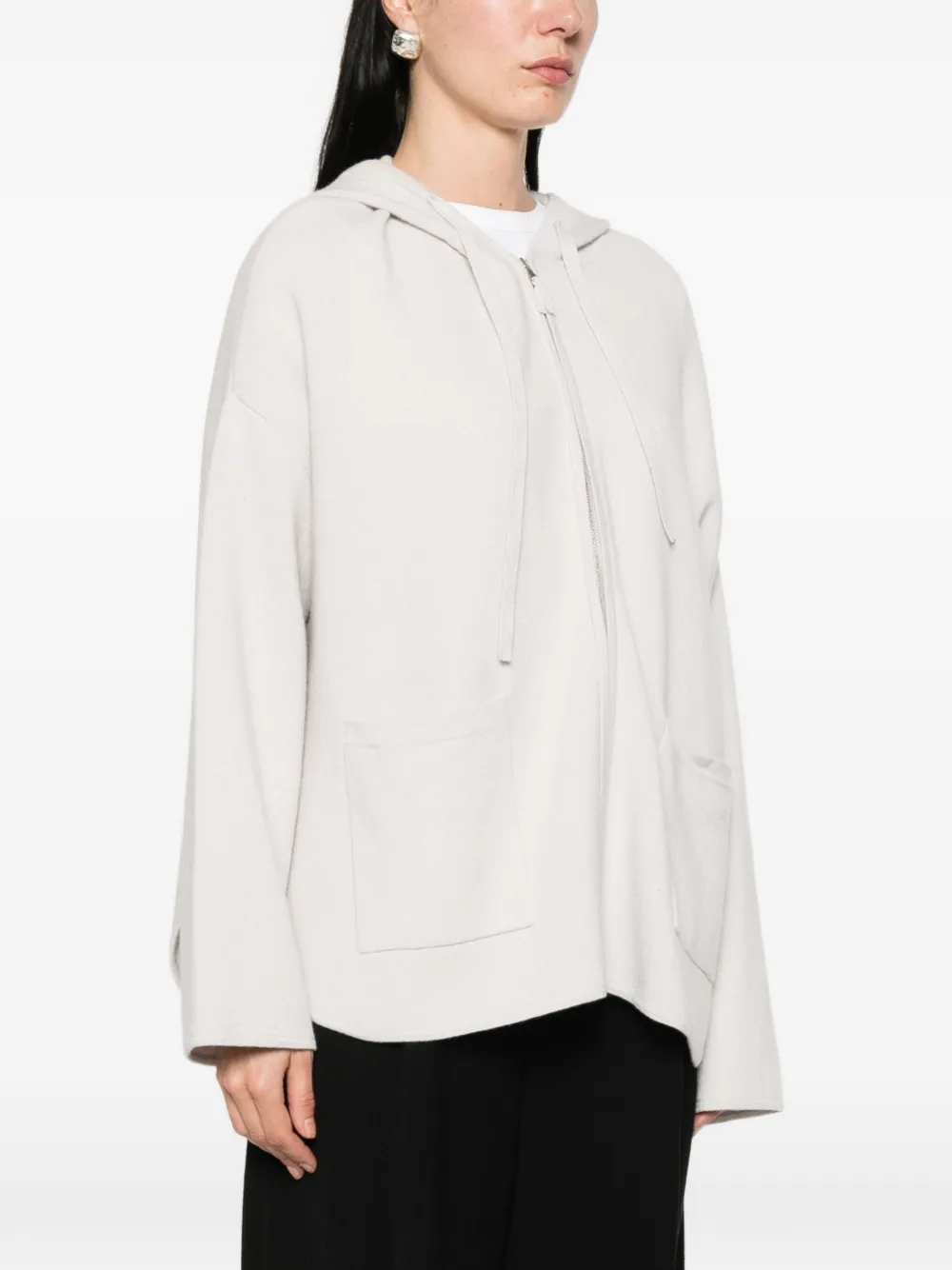  Allude Zip-up Cardigan - Grey 