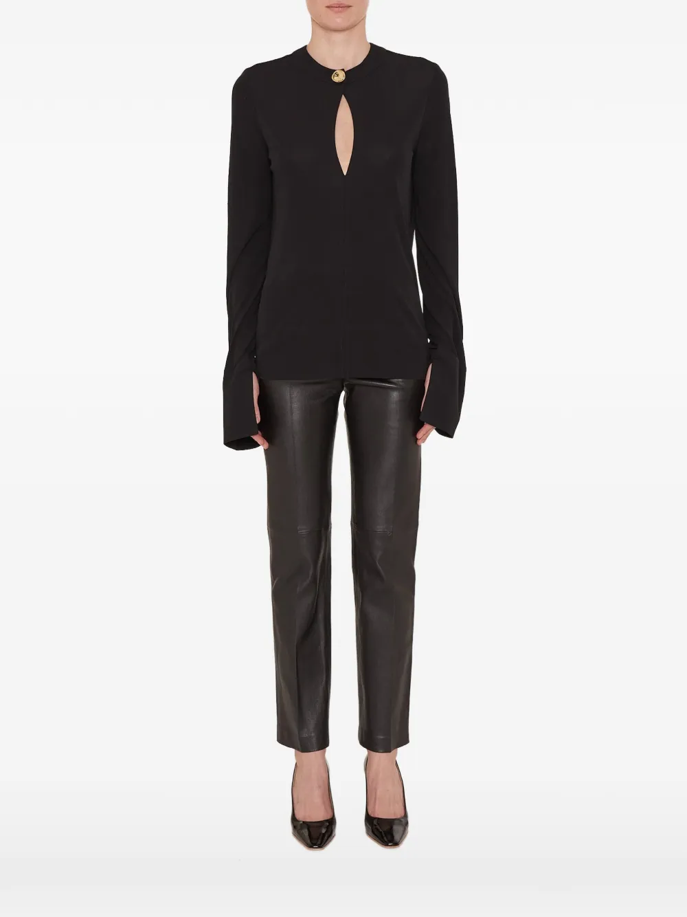 JOSEPH Fabiola cut-out top - Nero