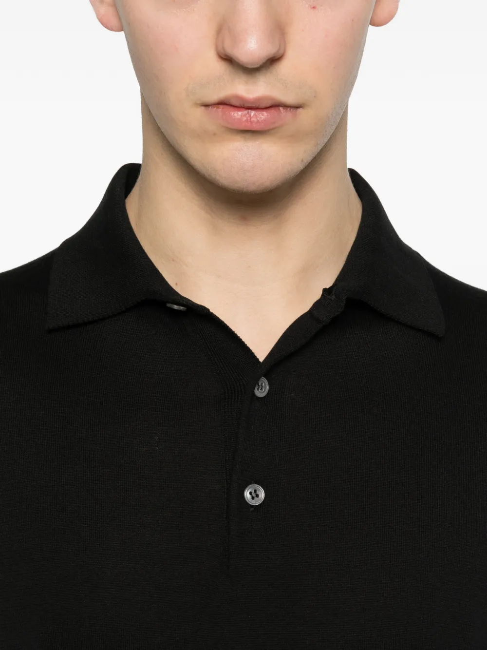 Lardini Poloshirt met knoopsluiting Zwart
