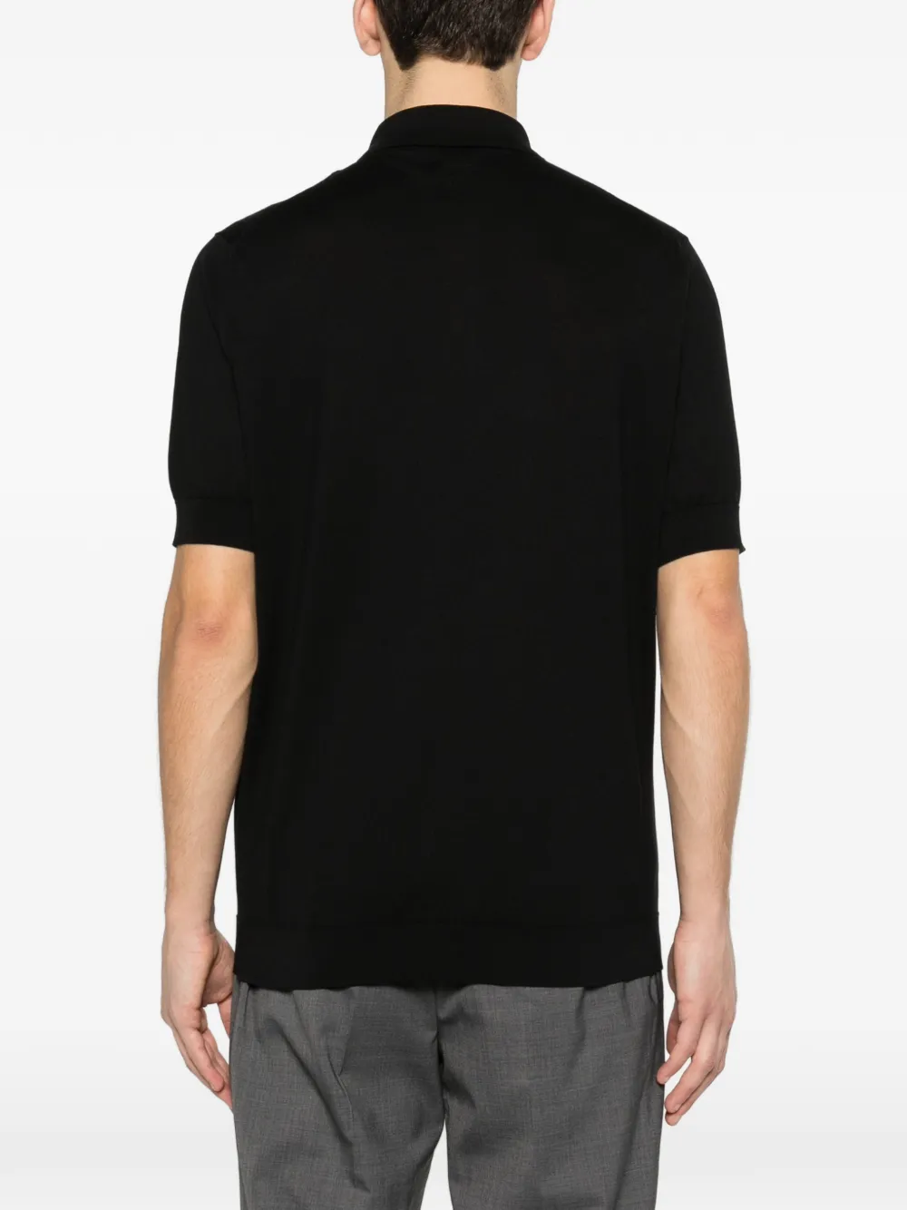 Lardini Poloshirt met knoopsluiting Zwart