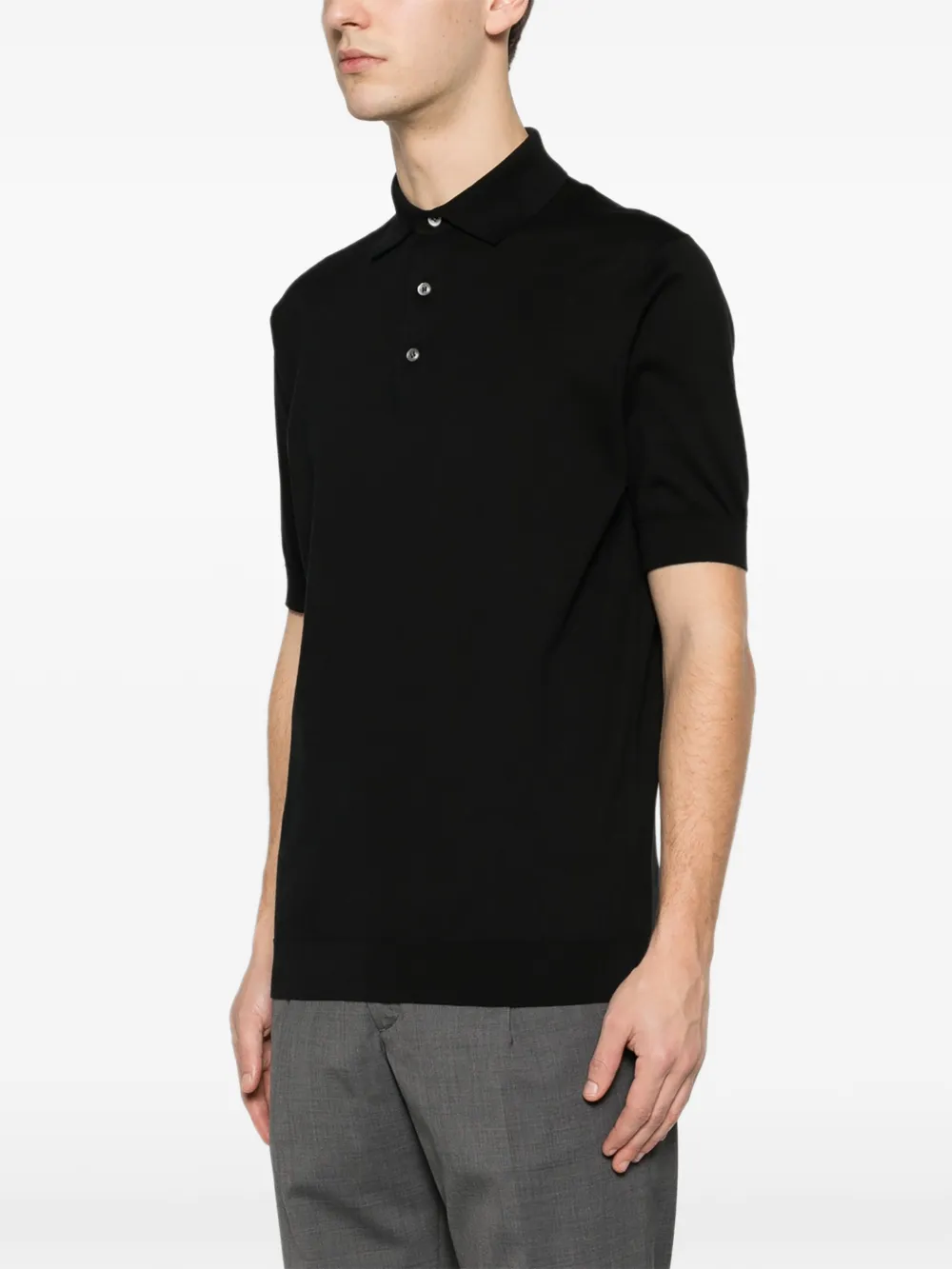 Lardini Poloshirt met knoopsluiting Zwart
