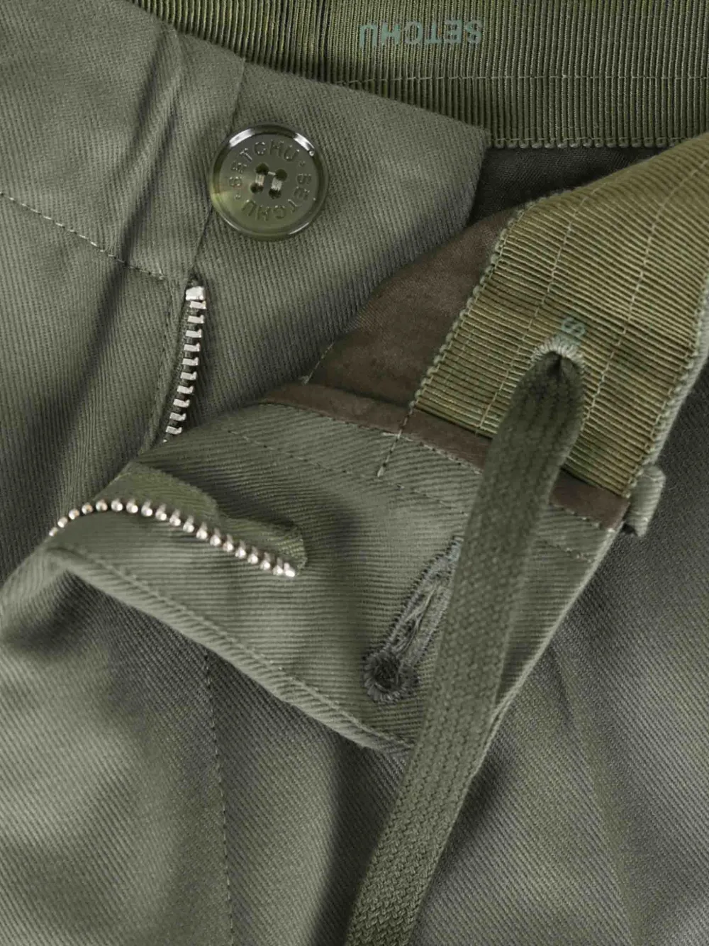 Setchu Geplooide cargo broek Groen