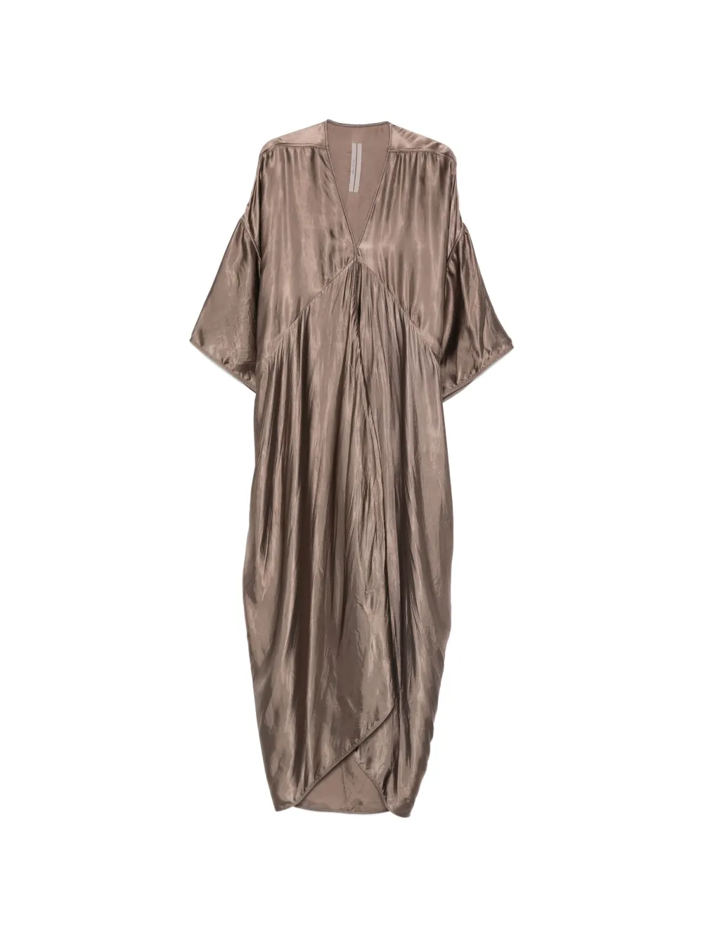 Rick Owens Tommykite Gowm V-neck draped maxi dress - Brown