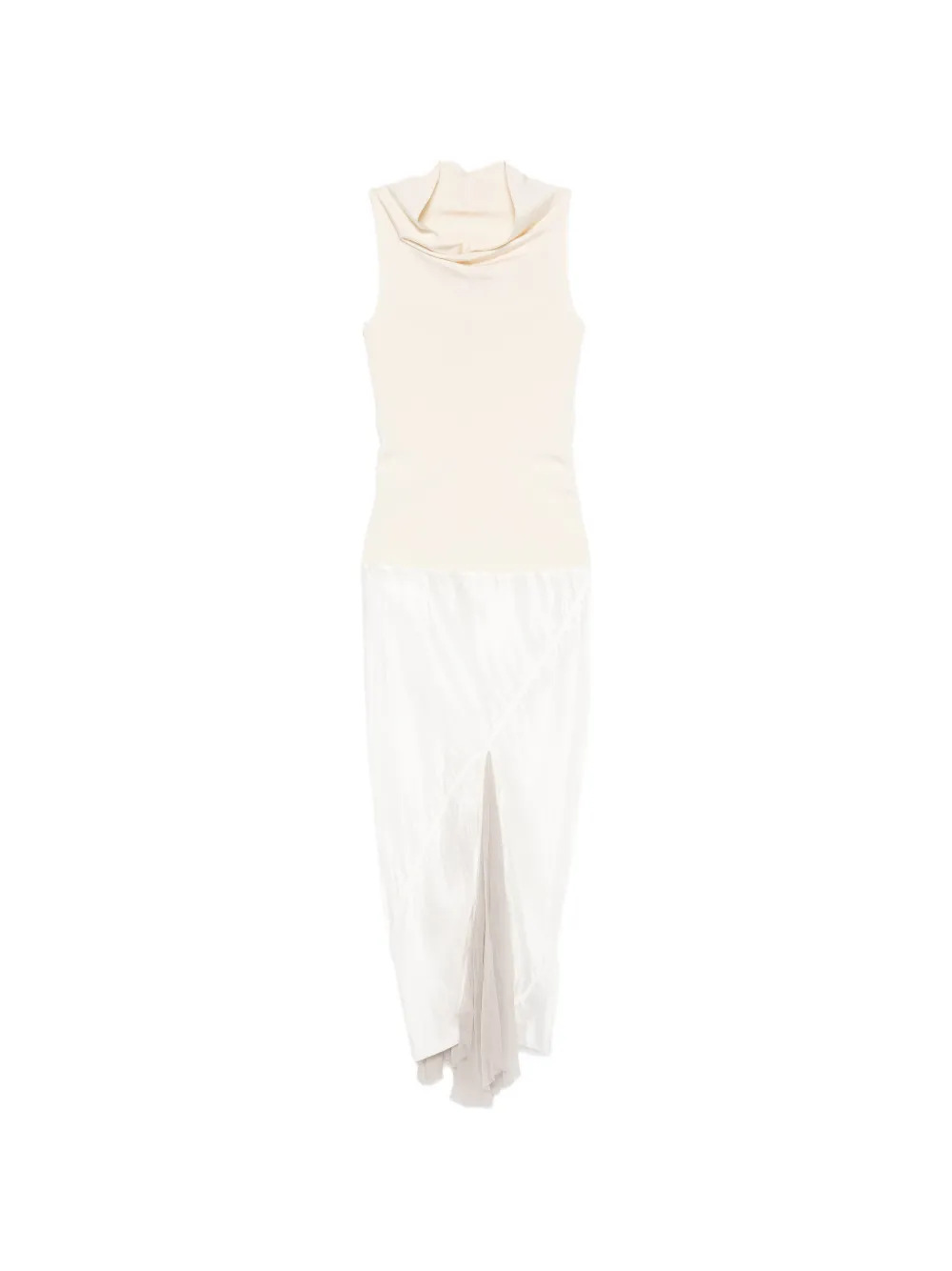 Rick Owens asymmetric-neck midi dress - Bianco