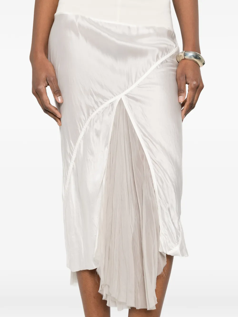 Asymmetric-Neck Midi Dress