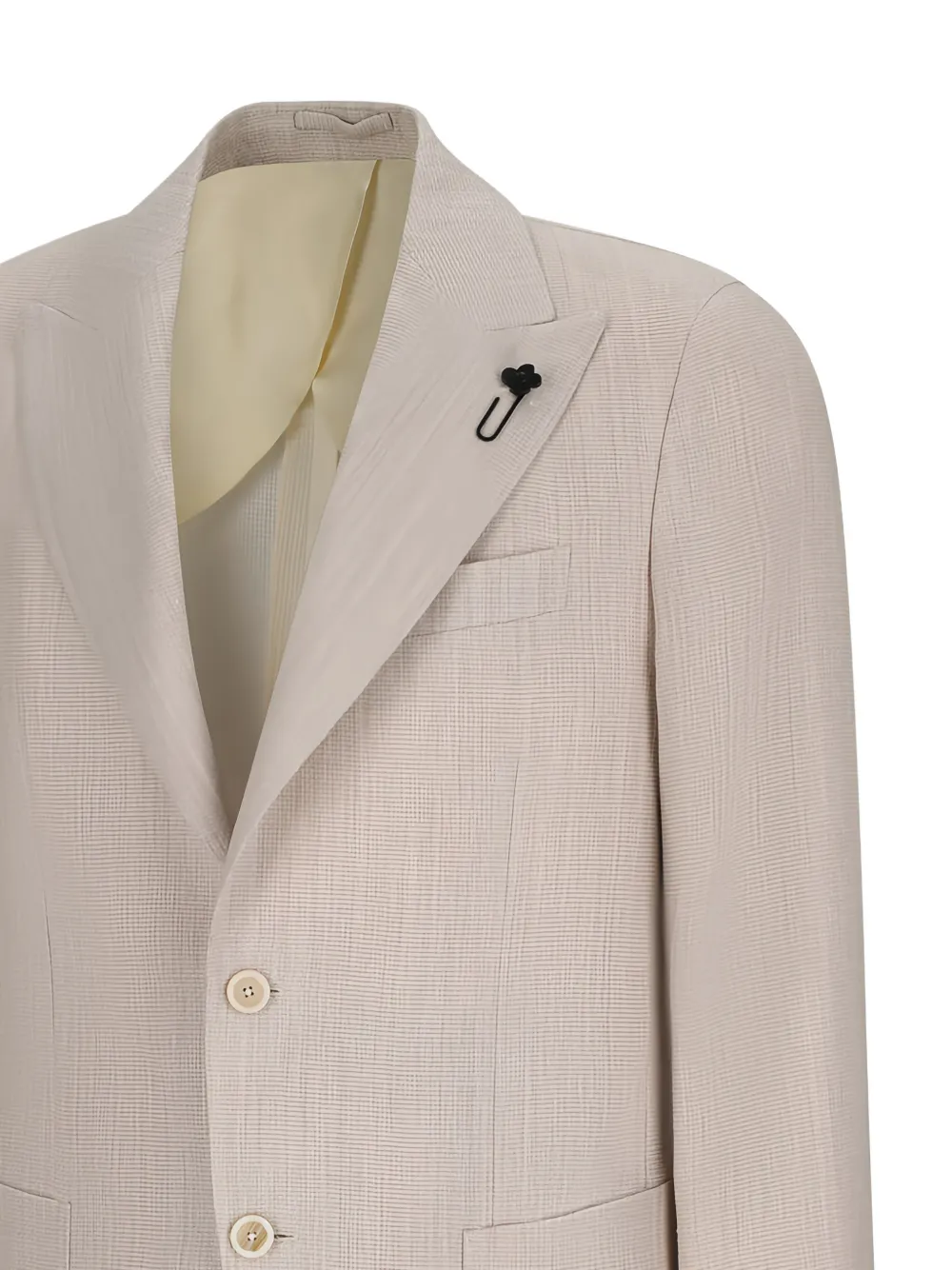 Lardini Iconisch jack met gekerfde revers Beige