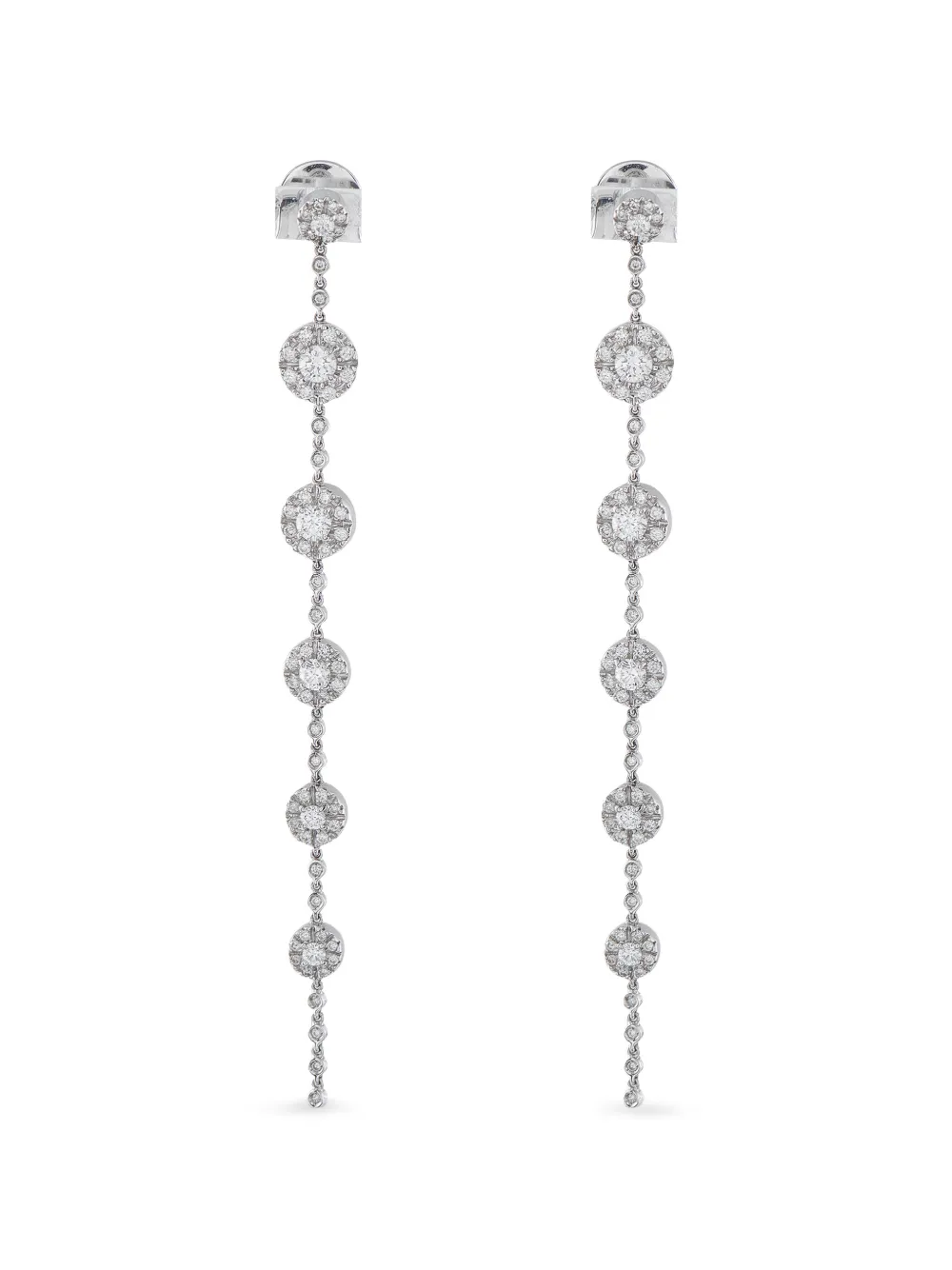 Rabat diamond line-drop earrings - Argento