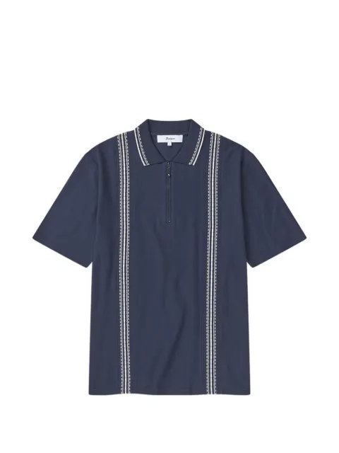 Palmes Panel zip-up polo shirt