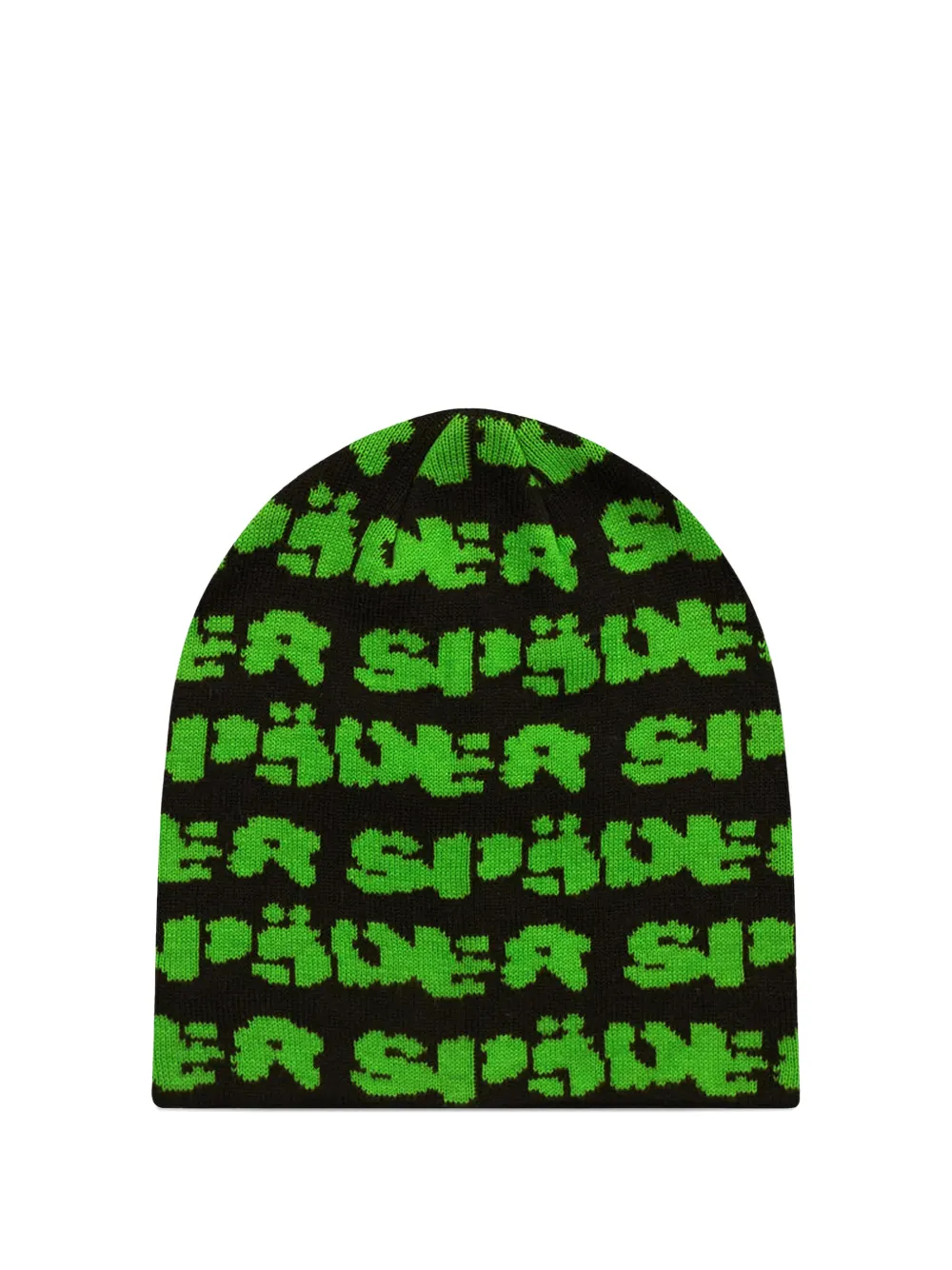 Sp5der Fuzzy Logo Skully Beanie Hat In Multi