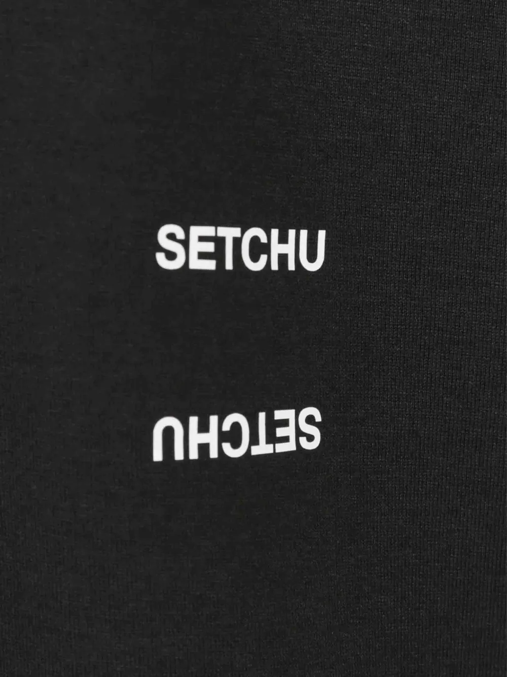  Setchu Round-neck Long-sleeve Top - Black 