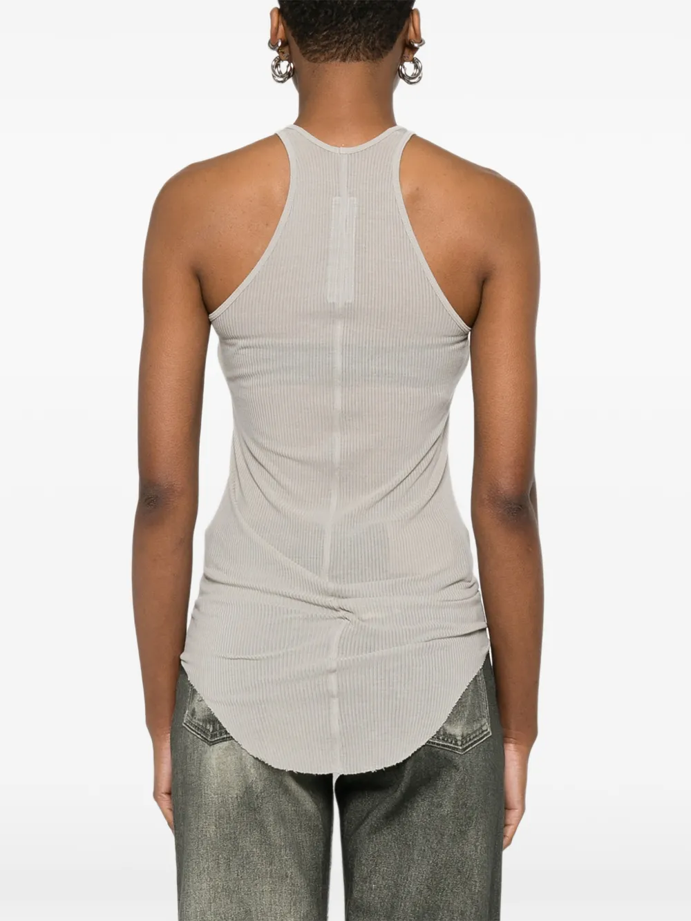 Rick Owens Geribbelde top Beige