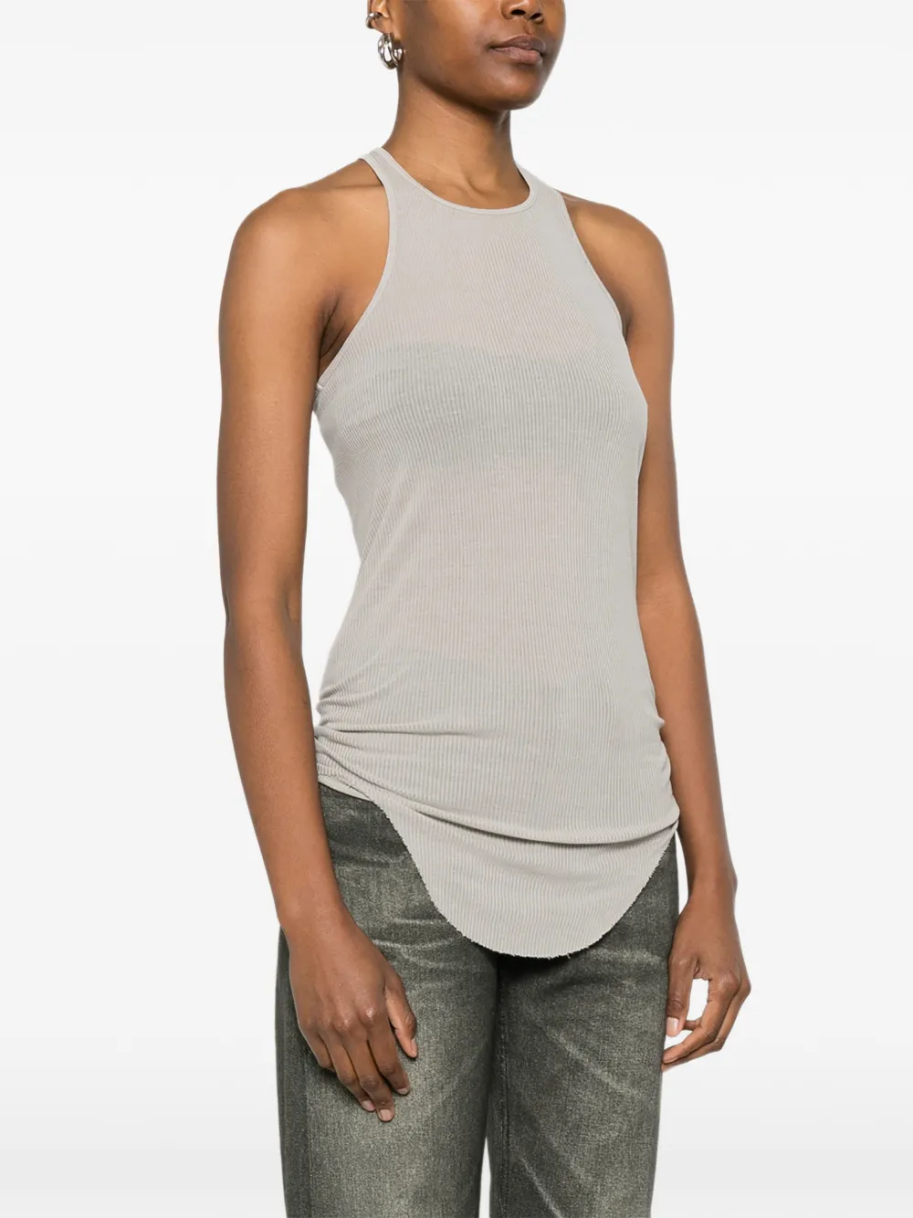 Rick Owens Geribbelde top Beige